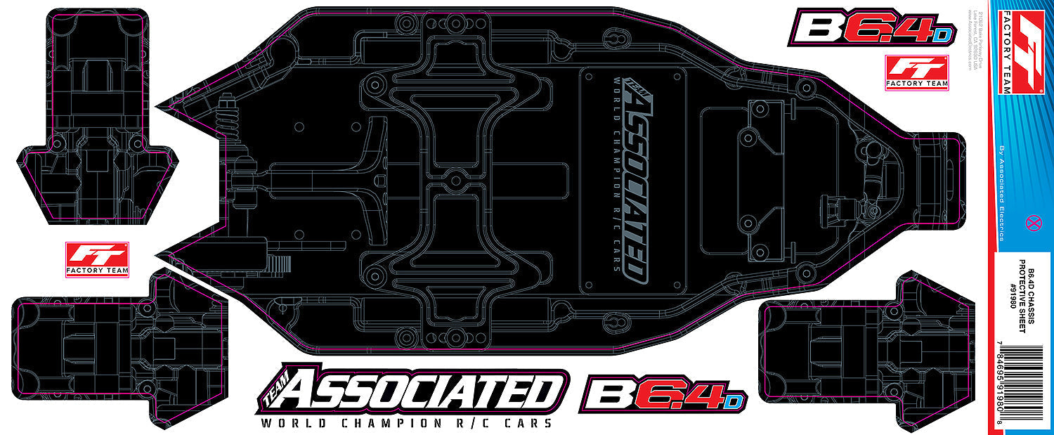 Team Associated RC10B6.4D Factory Team Chassis Protective Sheet Printed