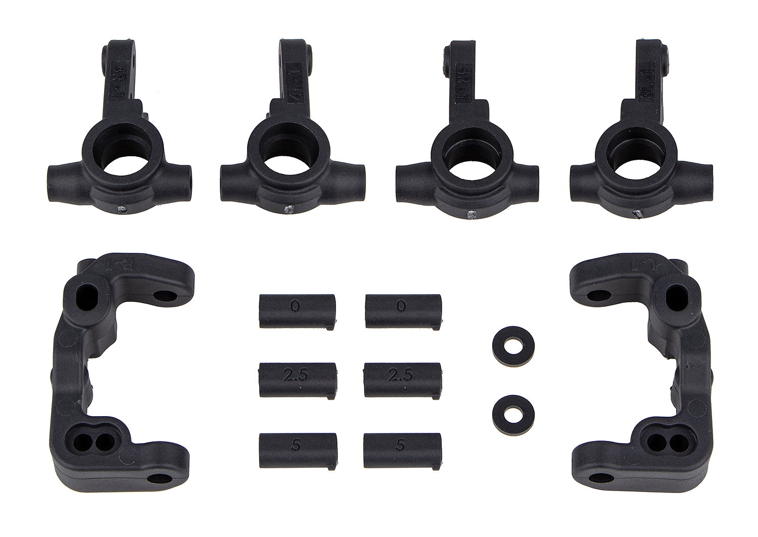 Team Associated RC10B6.4 -1mm Scrub Caster and Steering Blocks Carbon