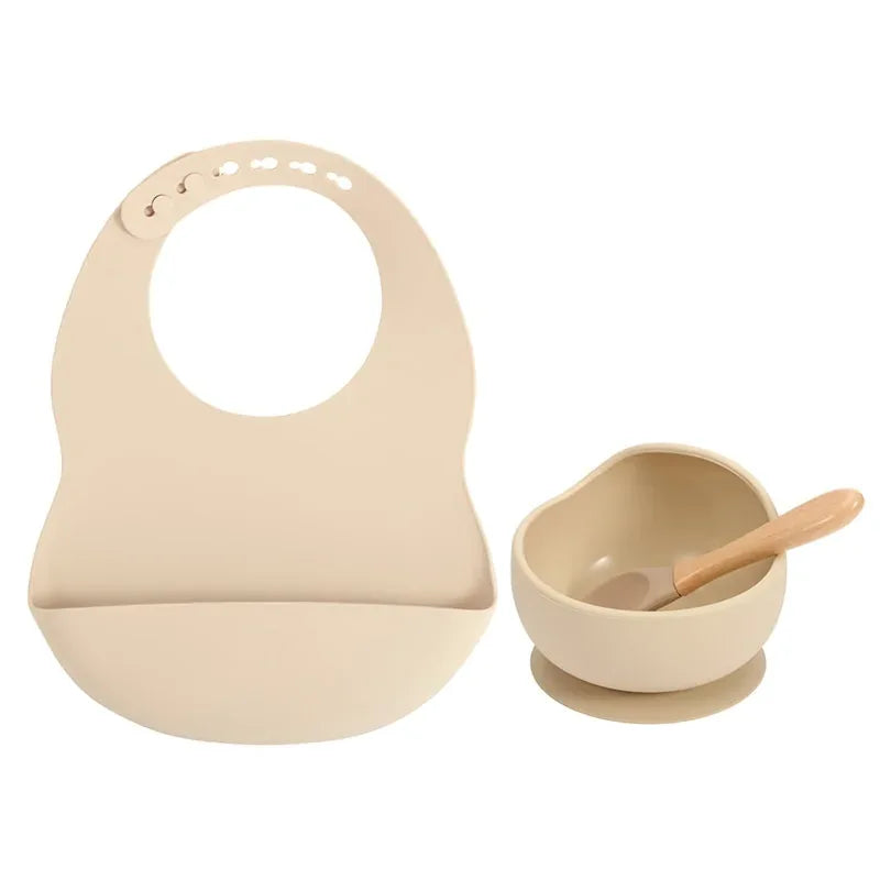 Colorful Silicone Feeding Set for Babies: Bib, Bowl, and Spoon - BIG FRENCHIES
