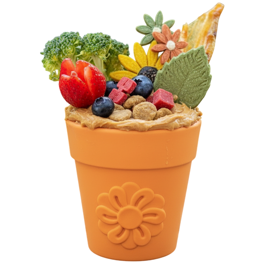 Large Flower Pot eCup Dog Treat Dispenser | Durable USA-Made Enrichment Toy | SodaPup - BIG FRENCHIES