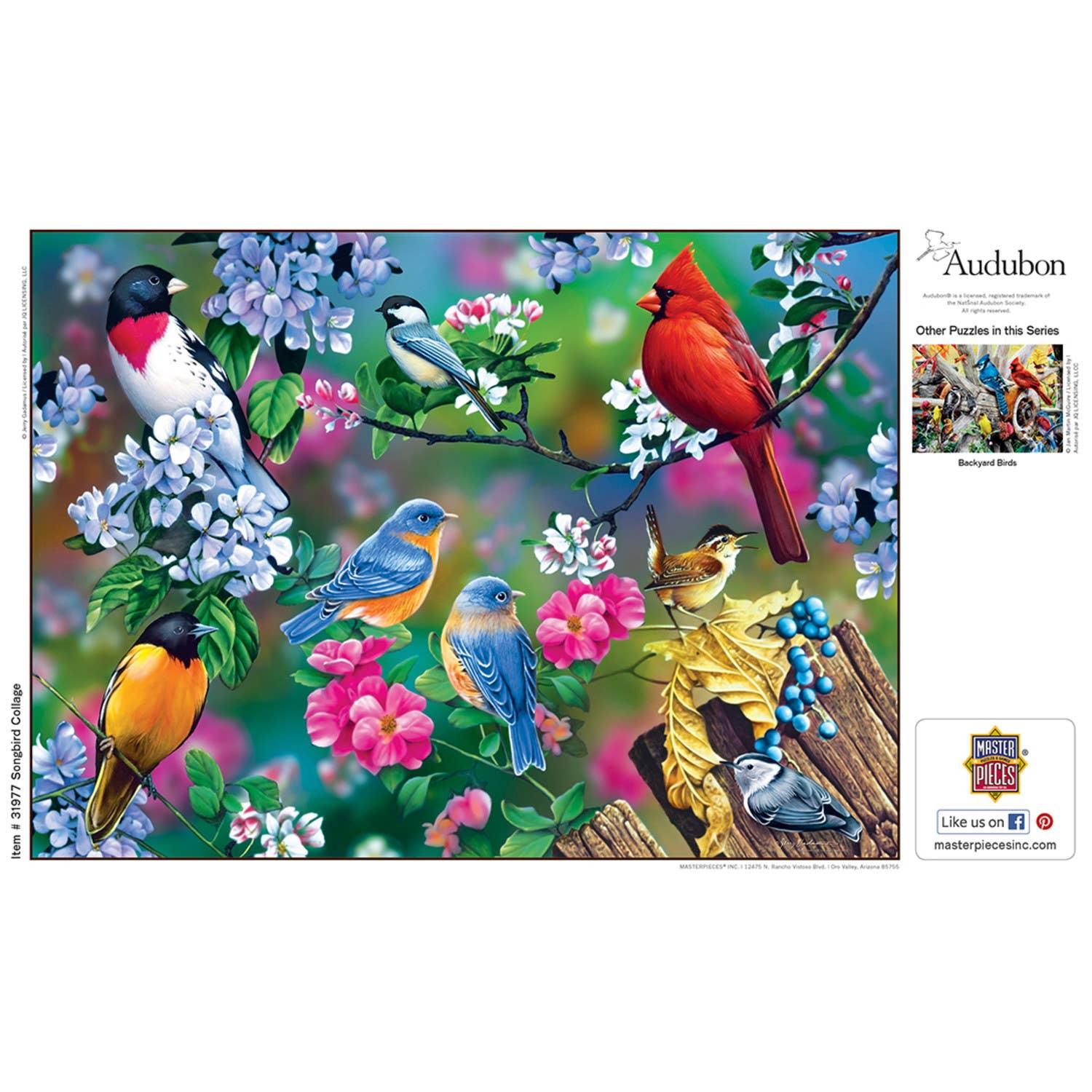 Audubon - Songbird Collage 1000 Piece Puzzle by Masterpieces Puzzles - BIG FRENCHIES