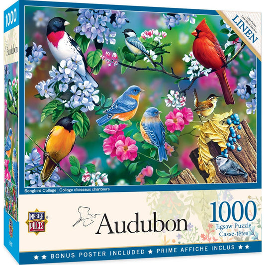 Audubon - Songbird Collage 1000 Piece Puzzle by Masterpieces Puzzles - BIG FRENCHIES