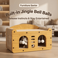 Multi-Style Double-Layer Cat Scratcher House, 2-Tier Large Cat Villa Bed With Corrugated Cardboard, Interactive Hanging 