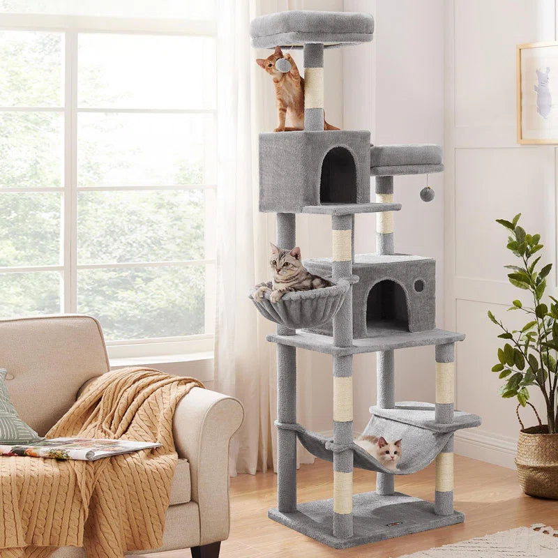 Elevate Your Cat's Playtime with the Timmins 78.3" Multi-Level Cat Tree - Cozy Condos & Scratching Posts Included! - BIG FRENCHIES
