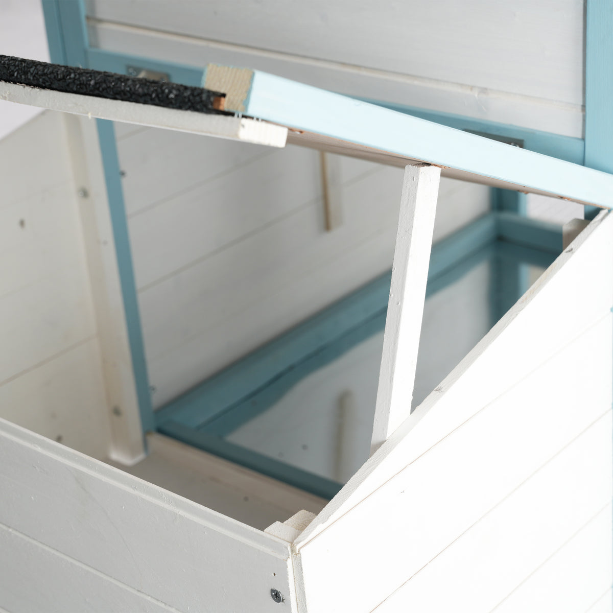 Large Wooden Chicken Coop with Double Nesting Boxes, Outdoor Walk-In Chicken Run with Waterproof Asphalt Roof, Fir Wood 