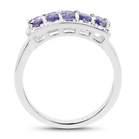 1.25 Carat Genuine Tanzanite .925 Sterling Silver Ring