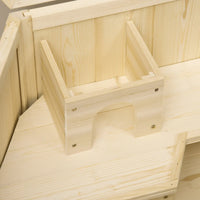 Wooden Large Hamster Cage Small Animal Exercise Play House 3 Tier With Tray, Seesaws, Water Bottle, Activity Center, Nat