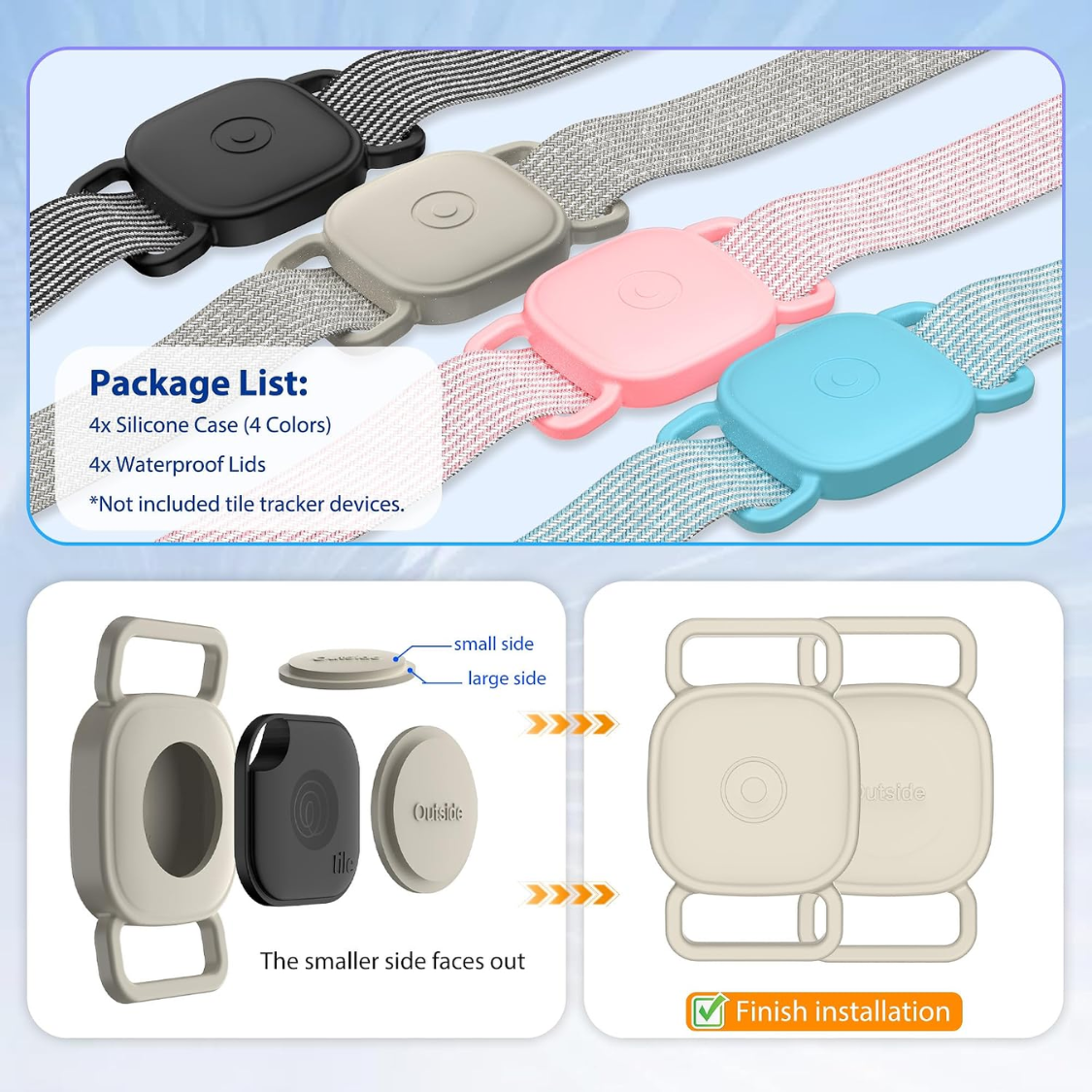 Dog Collar Holder For Tile Mate Waterproof Anti Lost Protective Case With Mate Tile Tracker For Cat Pet Necklace, Soft S