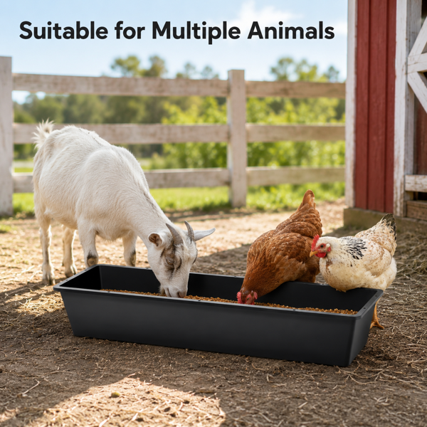 2-piece Dual-purpose Plastic Livestock Feed Trough Suitable For Daily Feeding Of Horses, Goats, Pigs And Other Animals W