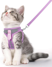 Escape Proof Cat Harness and Leash Set Reflective Adjustable Vest