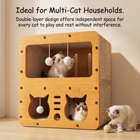 2 Styles Double Layer Cat Scratcher House Multifunctional Corrugated Paper Cat Nest Villa Large Space Cat Cave Bed With 