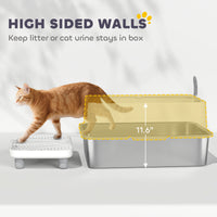 Cat Litter Box,Stainless Steel Litter Scoop