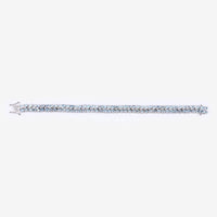 17.22 Carat Genuine Blue Topaz and White Diamond .925 Sterling Silver Bracelet