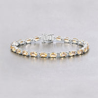 9.03 Carat Genuine Citrine .925 Sterling Silver Bracelet
