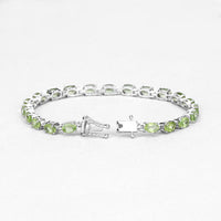 8.61 Carat Genuine Peridot .925 Sterling Silver Bracelet