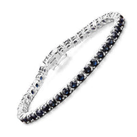 8.36 Carat Genuine Blue Sapphire .925 Sterling Silver Bracelet