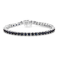 8.36 Carat Genuine Blue Sapphire .925 Sterling Silver Bracelet