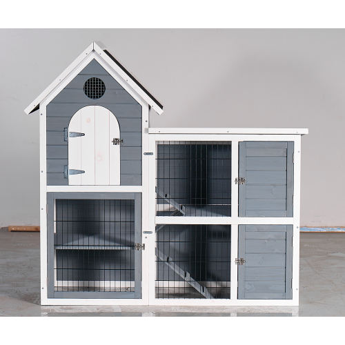 Large Outdoor Chicken Coop Cage Weatherproof 2-Story Chicken Coop Rabbit Hutch, Wooden Indoor Outdoor Pet House With No-