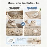 Stainless Steel Cat Litter Scoop With Fine Mesh Sifter, Durable Metal Litter Scooper With Ergonomic Wooden Handle, Heavy