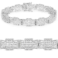 0.48 Carat Genuine White Diamond .925 Sterling Silver Bracelet