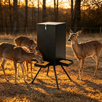 14 Gallon Gravity Deer Feeder 50-90 LBS Capacity Galvanized Coated Steel Wildlife Game Feeder with 4 Feeding Trays Locka