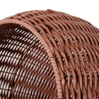Elevated Cat Bed with Rotatable Egg Chair Pod, Cat Basket Bed with Thick Cushion, Natural Mat Grass Woven Kitty House, B