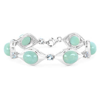 39.72 Carat Genuine Aquamarine .925 Sterling Silver Bracelet