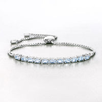 2.20 Carat Genuine Aquamarine .925 Sterling Silver Bracelet