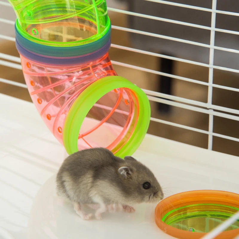 Hamster Cage With Tubes And Tunnels, Portable Carry Handles, Rat House And Habitats Big 5-Tier Design, Mouse Cage Includ