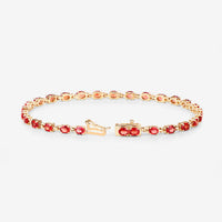 7.00 Carat Genuine Orange Sapphire 14K Yellow Gold Bracelet