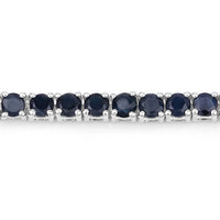 2.41 Carat Genuine Blue Sapphire and White Zircon .925 Sterling Silver Bracelet