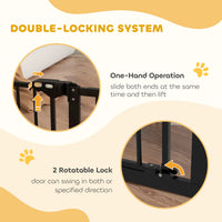 Pet Gate with Door Dog Gate and Barrier Indoor for Stairs Includes 7", 8", 12" Extensions Kit, 30 Inch Tall Pressure-Mou