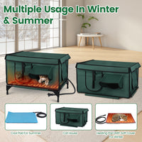 1Pc Waterproof Heated Cat House Outdoor Weatherproof Insulated Kitty Shelter Feral Cat Heating Bed With Heating Pad Anti