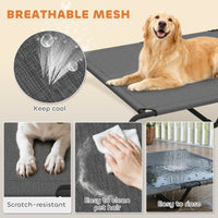 Elevated Dog Bed for Large Breeds Gray 60"L