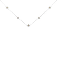 Sterling Silver Diamond Station Necklace (1/2 cttw, I-J Color, I1-I2 Clarity)