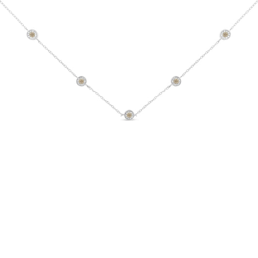 Sterling Silver Diamond Station Necklace (1/2 cttw, I-J Color, I1-I2 Clarity)