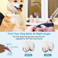 1Pc Dog Nail Grinder 2 Speeds Quiet USB Rechargeable Pet Nail Grinder Professional Pet Nail Trimmer Cordless Paws Groomi