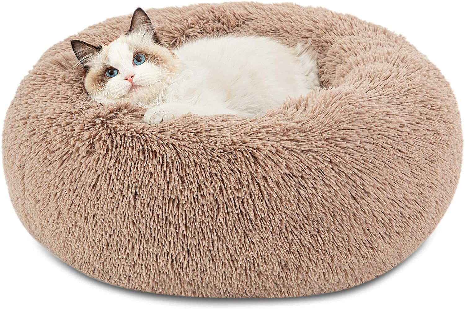 Anti-Slip round Fluffy Plush Faux Fur Pet Bed - BIG FRENCHIES