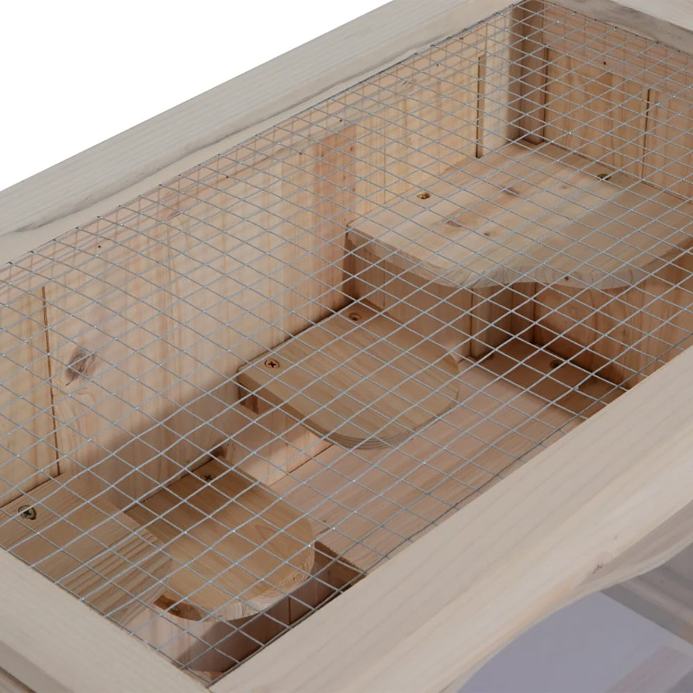 2-Level Hamster Cage Mice And Rat House, With Openable Top, Front Door, Shelf And Ladder For Hamsters, Mice And Other Sm