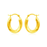 14k Yellow Gold Polished Oval Hoop Earrings