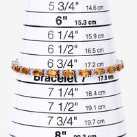 16.73 Carat Genuine Orange Sapphire and White Diamond 14K White Gold Bracelet