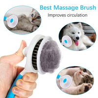 Self Cleaning Slicker Brush - Cat Brush Skin-Friendly Deshedding Grooming Massaging Tool For Long & Short Haired Pets, C