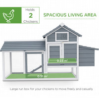 59" Small Wooden Chicken Coop Hen House Poultry Cage for Outdoor Backyard with 2 Doors, Nesting Box and Removable Tray, 