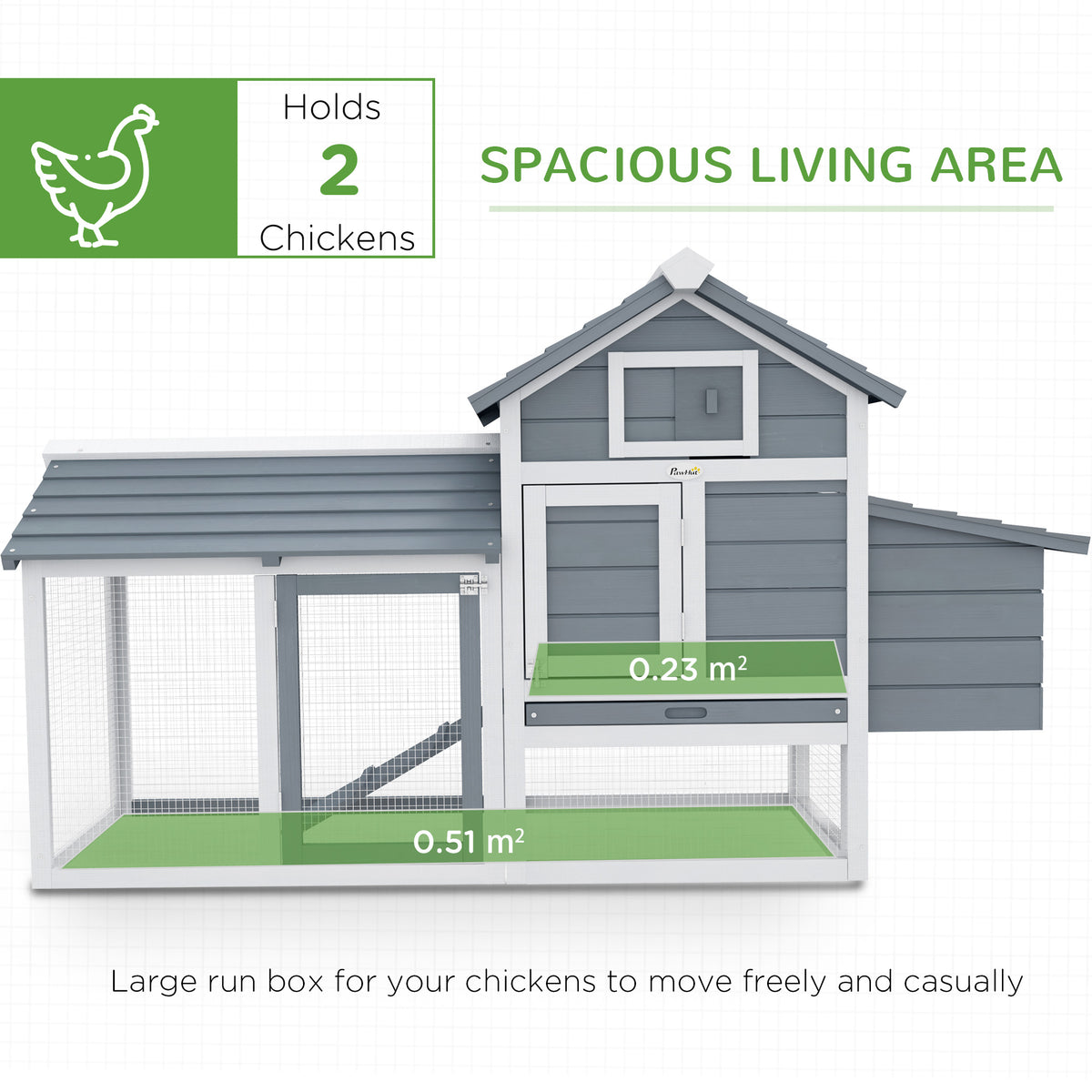 59" Small Wooden Chicken Coop Hen House Poultry Cage for Outdoor Backyard with 2 Doors, Nesting Box and Removable Tray, 