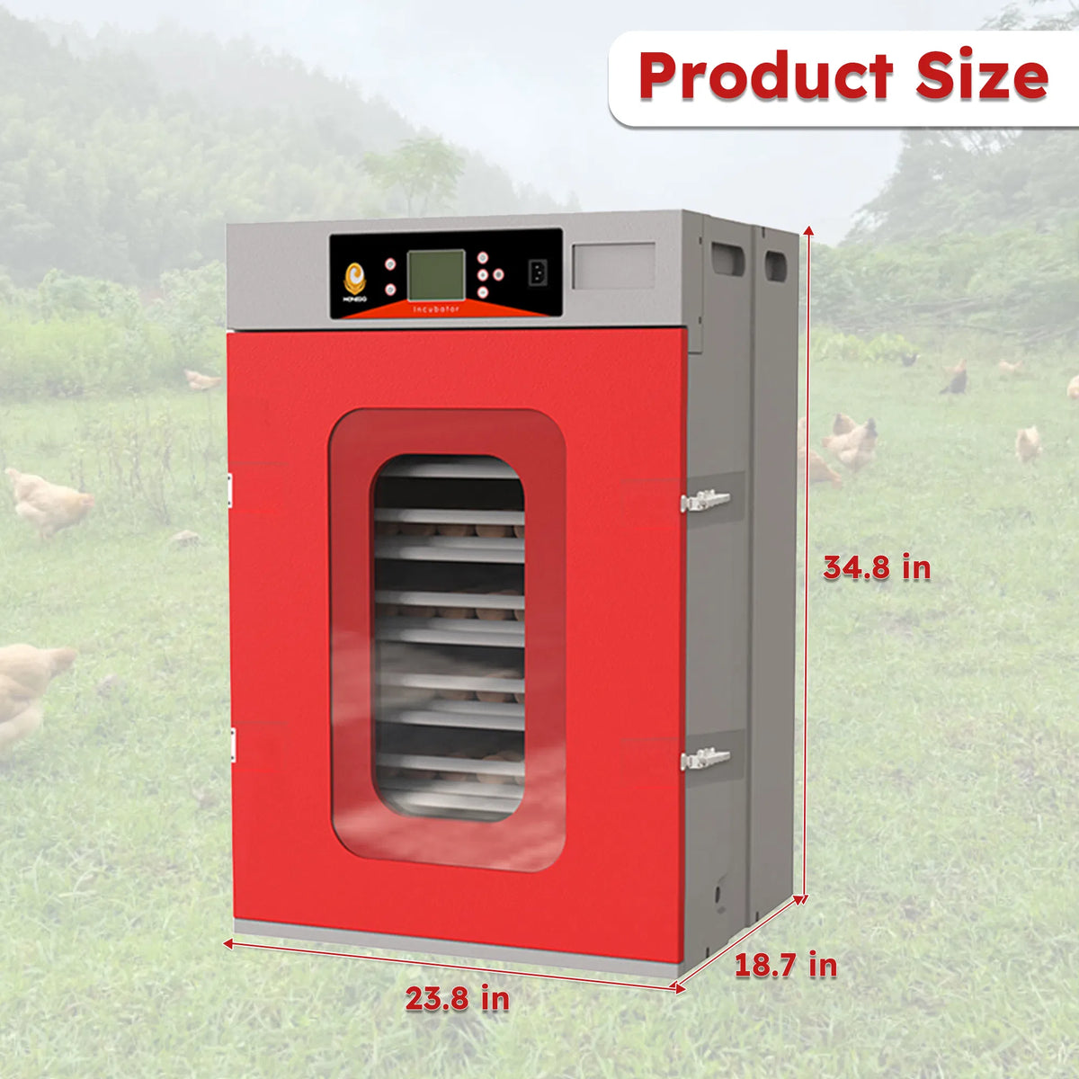 400 Eggs Incubator Cabinet with Automatic Turning&Digital Temperature Control, Large Commercial Poultry Hatcher Cabinet 