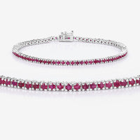 3.35 Carat Genuine Ruby .925 Sterling Silver Bracelet