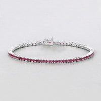 3.35 Carat Genuine Ruby .925 Sterling Silver Bracelet