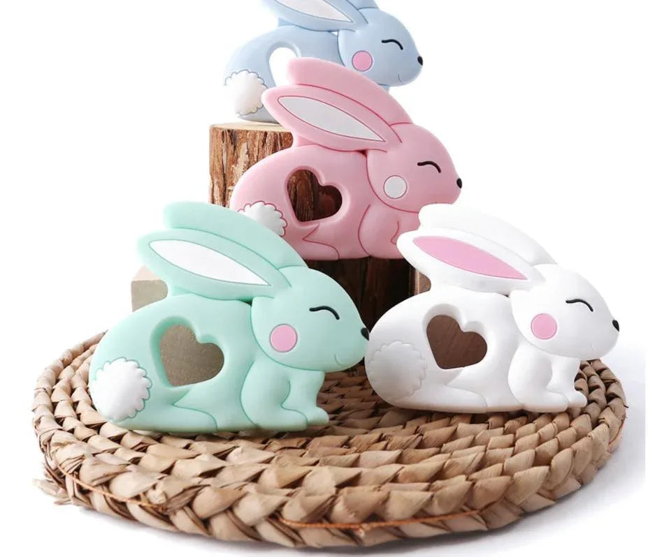 Baby Teether Silicone Rabbit Food Grade Bunny Teether Nursing Teething Accessories Silicone Animal Teether For Kids and Baby - BIG FRENCHIES