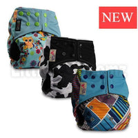 Modern Luxury Printed Washable Real Cloth Pocket Nappy,3 nappies/diapers Set For Girls and Boys Baby In Elegant Style - BIG FRENCHIES
