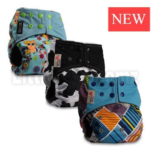 Modern Luxury Printed Washable Real Cloth Pocket Nappy,3 nappies/diapers Set For Girls and Boys Baby In Elegant Style - BIG FRENCHIES